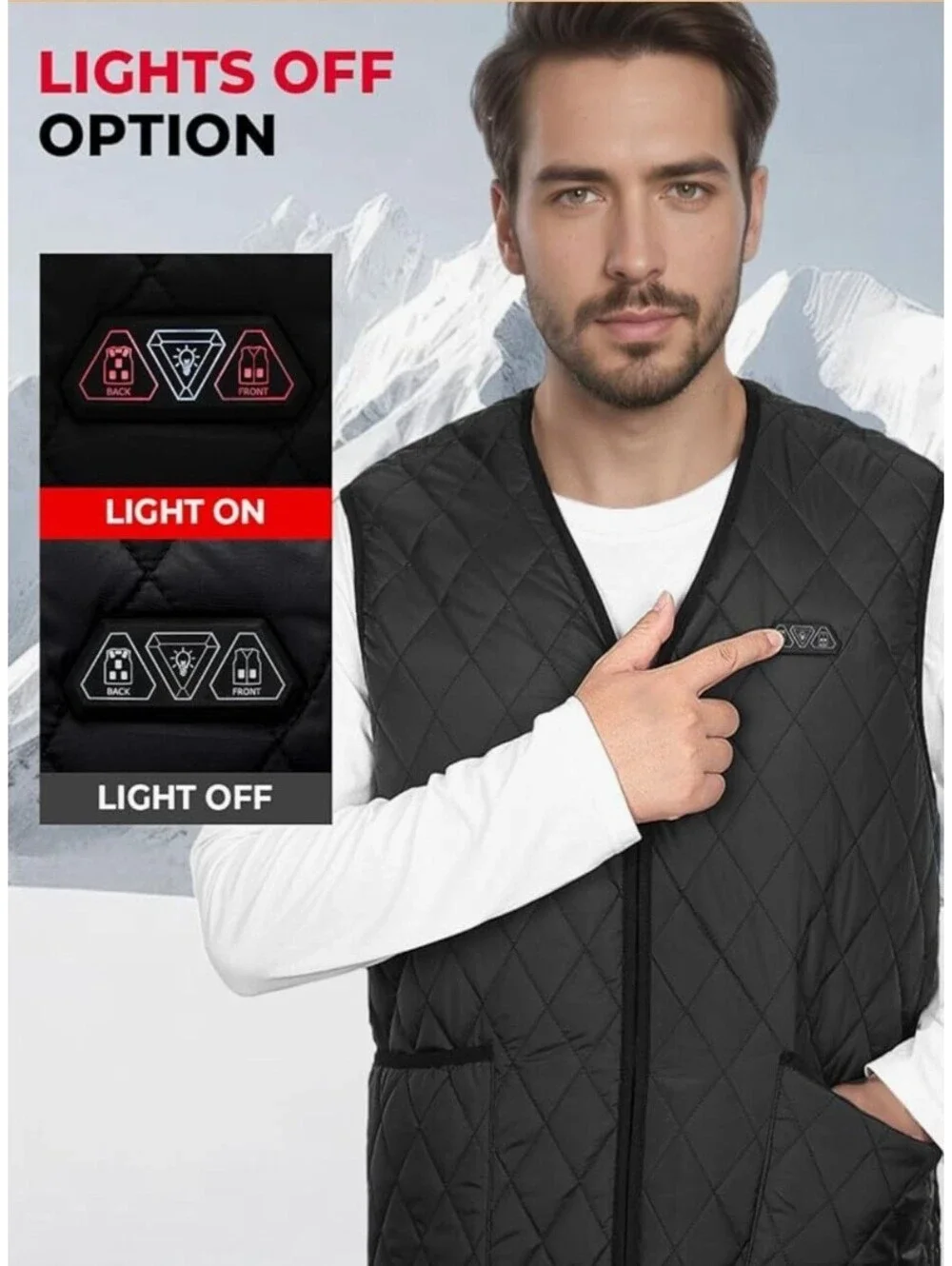KEMI MOTO Men's Heated Vest Sz XL Black Lightweight Machine Washable Rechargeabl
